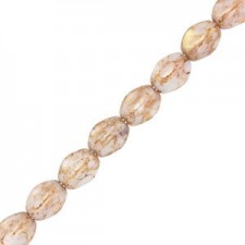 Czech Pinch beads 5x3mm Chalk white teracota red 03000/15495